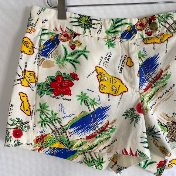 J.crew factory size 10 off white Hawaiian print chino shorts 100% cotton - Picture 3 of 10